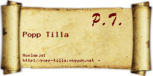 Popp Tilla névjegykártya